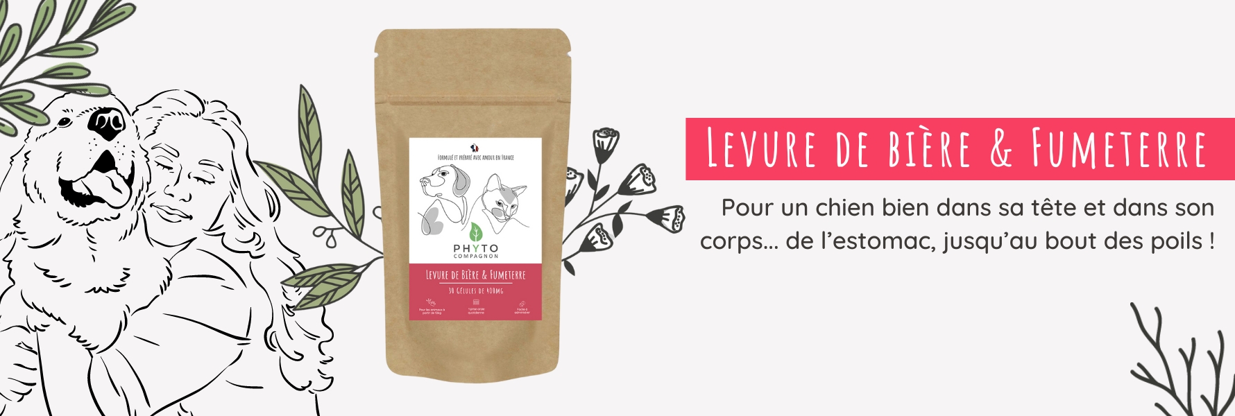 Présentation du produit curcuma et poivre noir de phyto compagnon dans un article dédié aux bienfaits du curcuma pour chien.